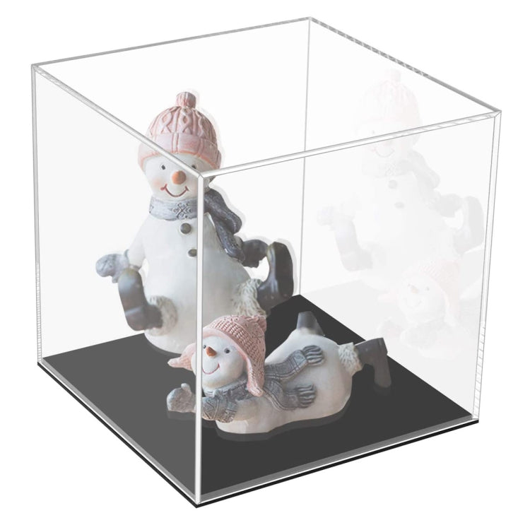 Caja de acrílico transparente para encimera de vitrina de plexiglás con cubierta de exhibición de cámara, Large 24x24x24cm, Small 10x10x10cm