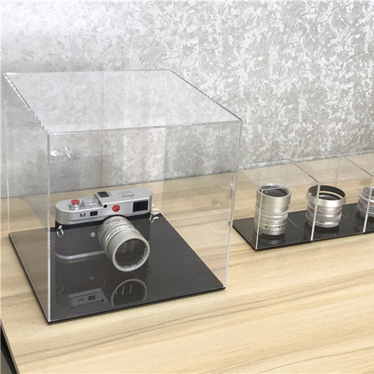 Caja de acrílico transparente para encimera de vitrina de plexiglás con cubierta de exhibición de cámara, Large 24x24x24cm, Small 10x10x10cm
