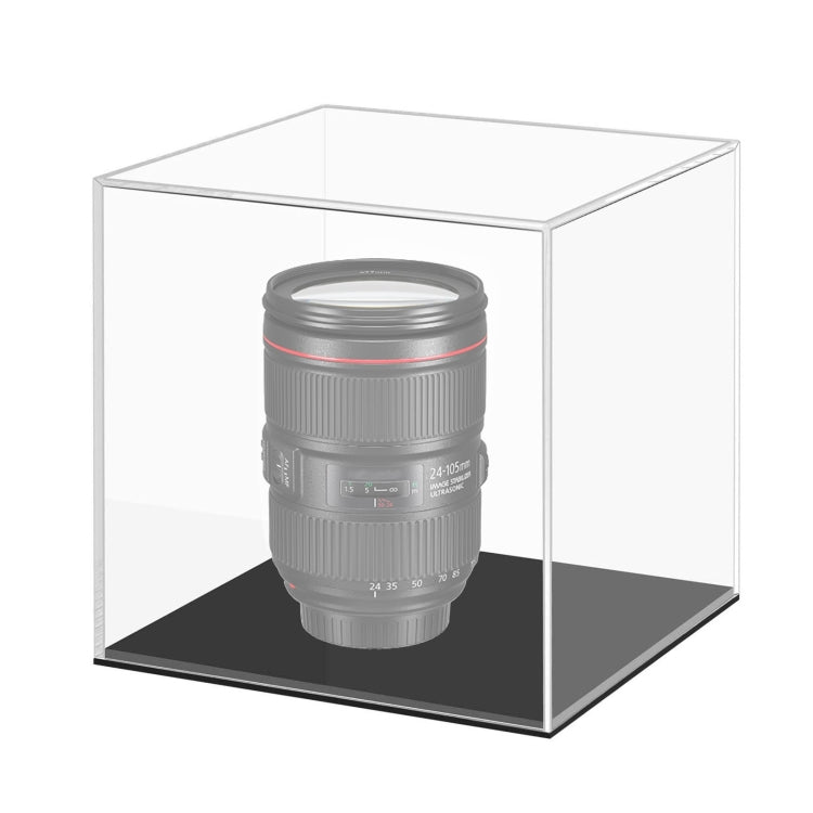 Caja de acrílico transparente para encimera de vitrina de plexiglás con cubierta de exhibición de cámara, Large 24x24x24cm, Small 10x10x10cm