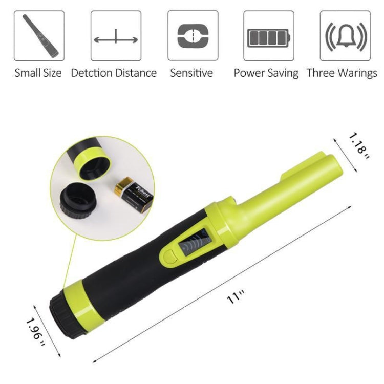 HS-10 Detector de metales impermeable de mano Pantalla LCD Varilla de posicionamiento de metal