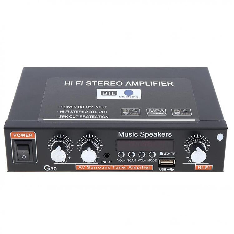 Amplificador de potencia digital inteligente G30 Amplificador de potencia Bluetooth / USB / SD / FM incorporado, enchufe de la UE