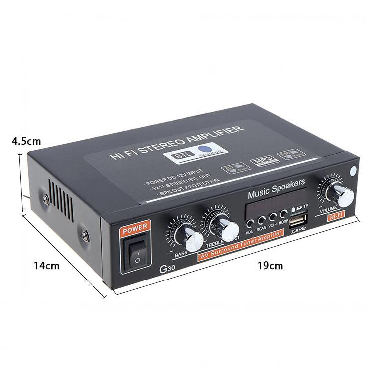 Amplificador de potencia digital inteligente G30 Amplificador de potencia Bluetooth / USB / SD / FM incorporado, enchufe de la UE