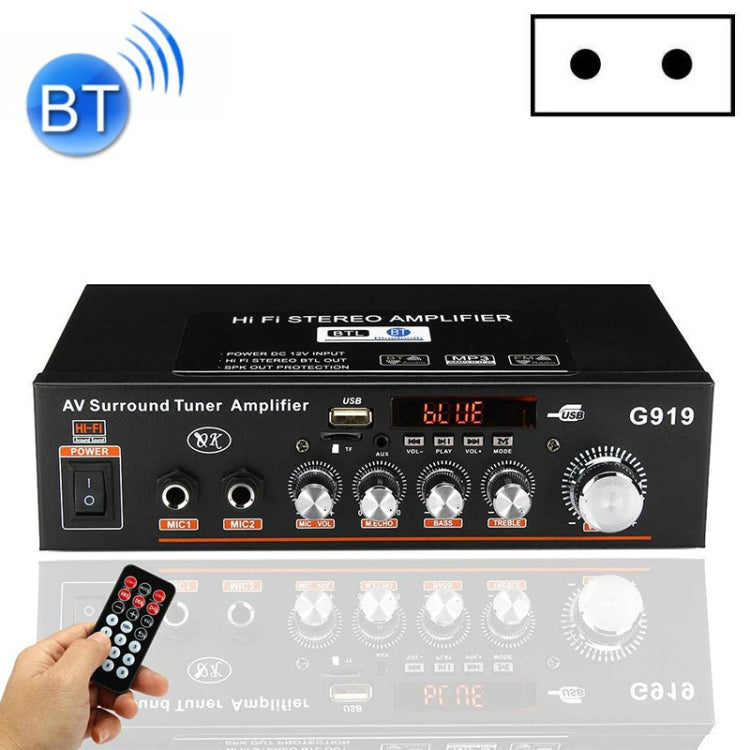 Amplificador de potencia digital inteligente G919 Mini amplificador de potencia Bluetooth / USB / SD / FM incorporado, enchufe de la UE