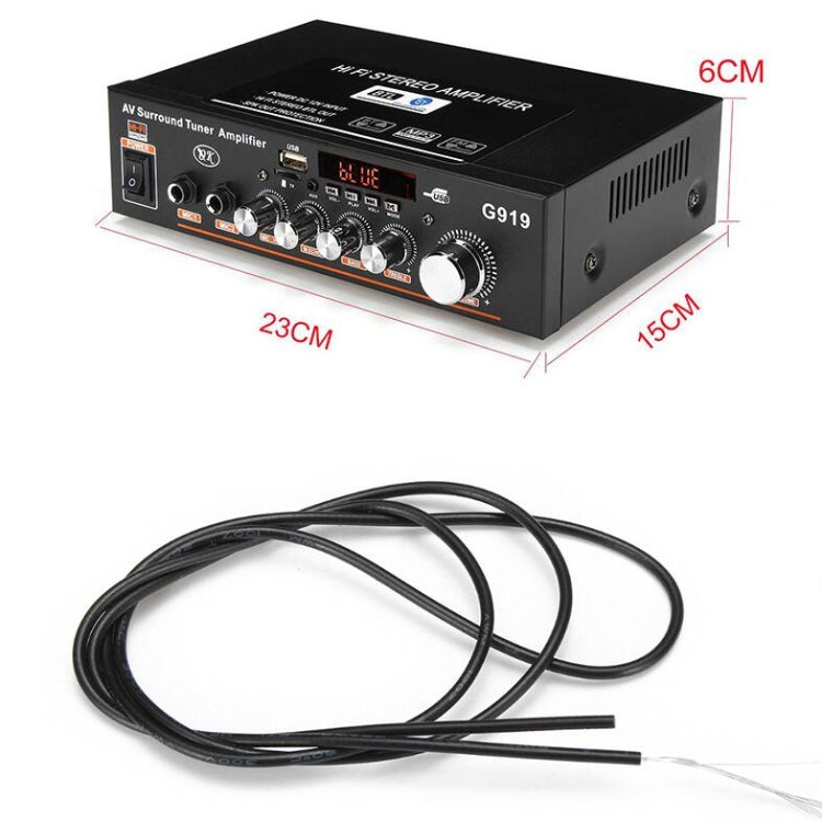 Amplificador de potencia digital inteligente G919 Mini amplificador de potencia Bluetooth / USB / SD / FM incorporado, enchufe de la UE