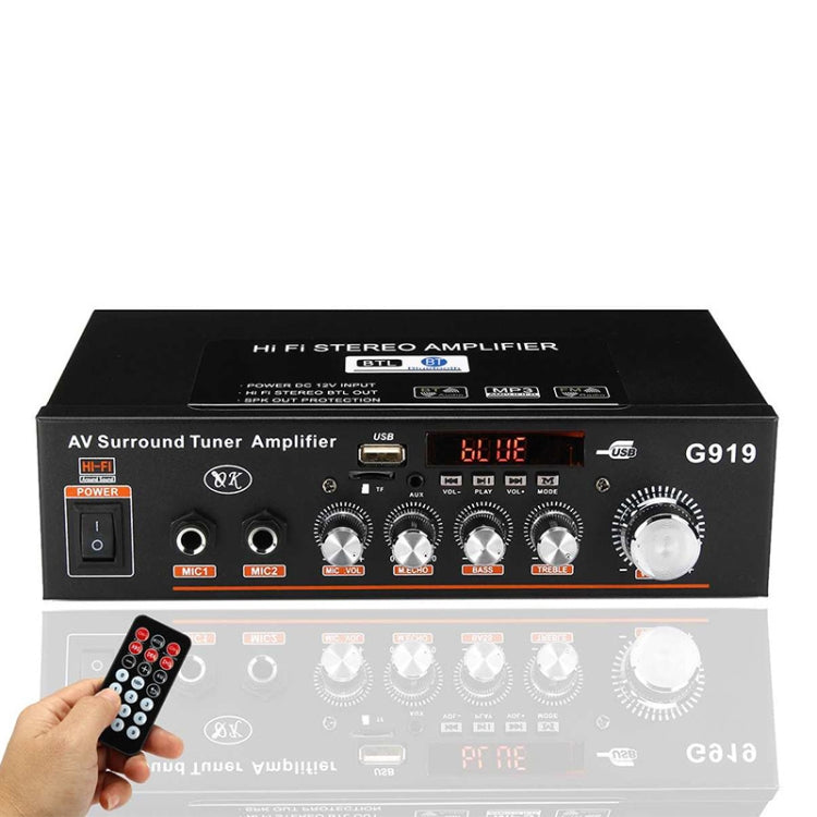 Amplificador de potencia digital inteligente G919 Mini amplificador de potencia Bluetooth / USB / SD / FM incorporado, enchufe de la UE