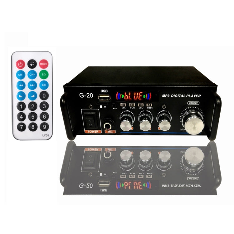 Amplificador de potencia digital inteligente G20 Amplificador de potencia Bluetooth / USB / SD / FM incorporado, enchufe de la UE