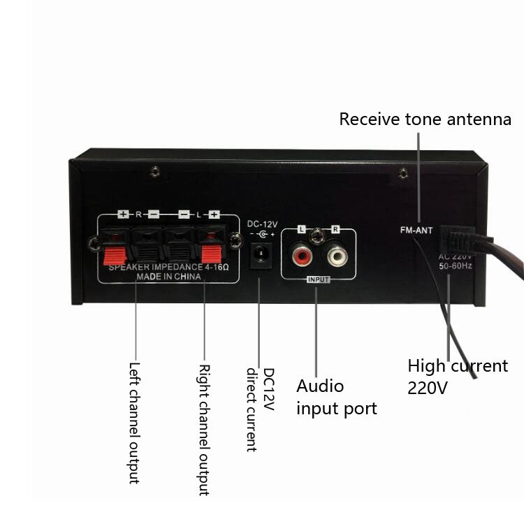 Amplificador de potencia digital inteligente G20 Amplificador de potencia Bluetooth / USB / SD / FM incorporado, enchufe de la UE