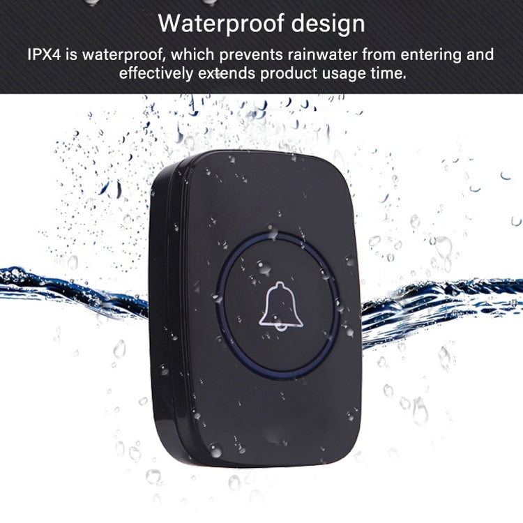 Timbre inalámbrico sin batería, resistente al agua, enchufe de EE. UU., luz LED de largo alcance de 300m, inteligente, EU Plug
