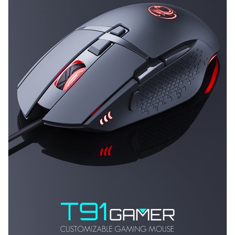 iMICE T91 Ratón luminoso para juegos con cable USB, 8 teclas, 7200 ppp, longitud del cable: 1,8 m