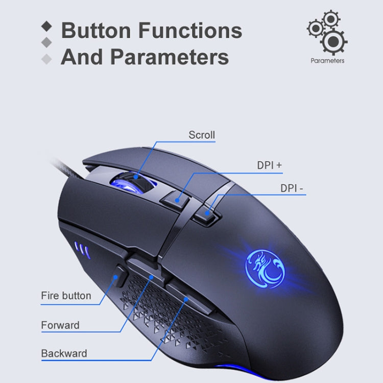 iMICE T91 Ratón luminoso para juegos con cable USB, 8 teclas, 7200 ppp, longitud del cable: 1,8 m