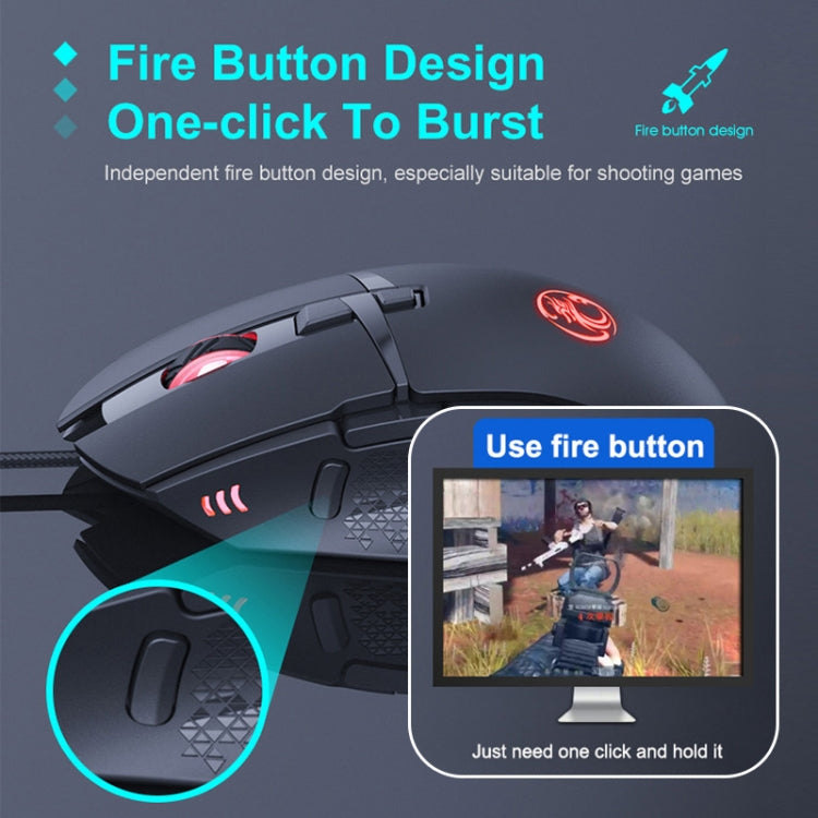iMICE T91 Ratón luminoso para juegos con cable USB, 8 teclas, 7200 ppp, longitud del cable: 1,8 m