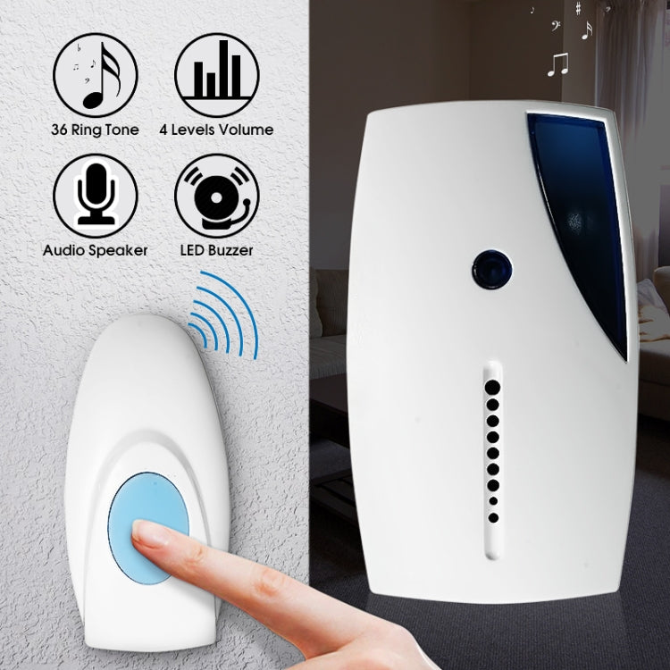 Timbre inalámbrico LED resistente al agua, timbre de puerta con Control remoto, 36 canciones, 10 Uds.