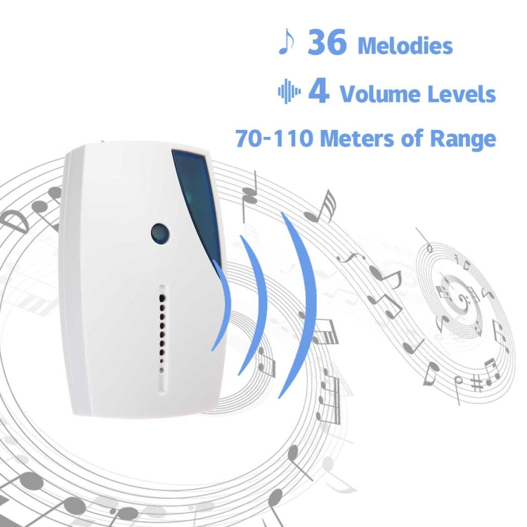 Timbre inalámbrico LED resistente al agua, timbre de puerta con Control remoto, 36 canciones, 10 Uds.