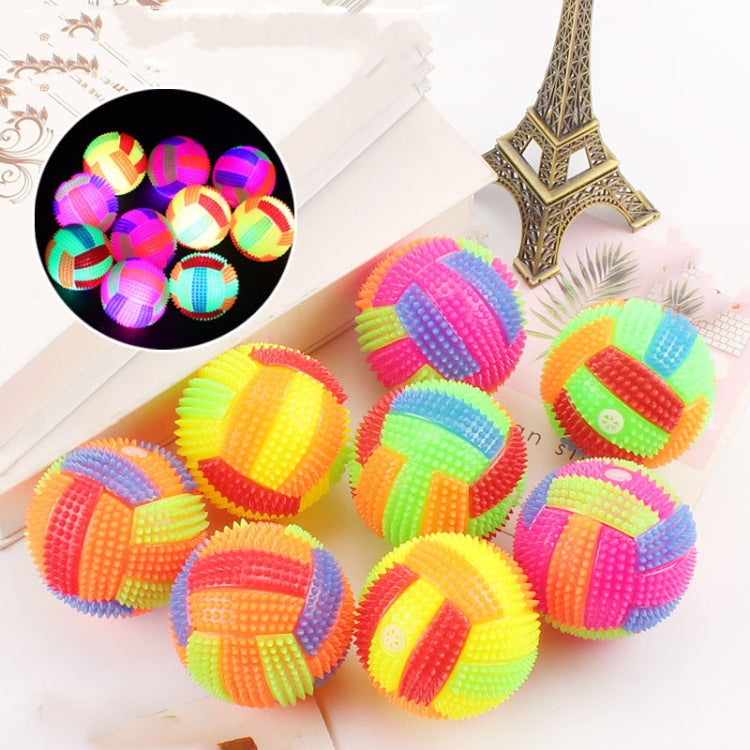 Pelota hinchable de voleibol luminosa de 10 piezas, pelota de masaje, silbato, bola de espina, entrega de color aleatorio, Diameter 6.5cm, Diameter 7.5cm