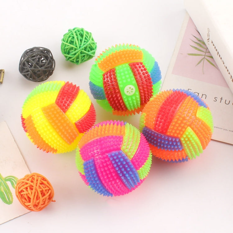 Pelota hinchable de voleibol luminosa de 10 piezas, pelota de masaje, silbato, bola de espina, entrega de color aleatorio, Diameter 6.5cm, Diameter 7.5cm