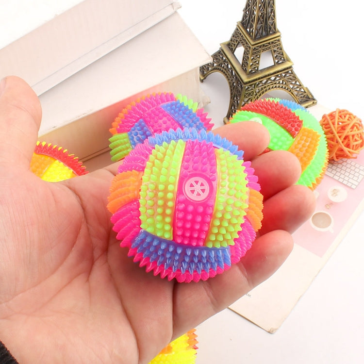 Pelota hinchable de voleibol luminosa de 10 piezas, pelota de masaje, silbato, bola de espina, entrega de color aleatorio, Diameter 6.5cm, Diameter 7.5cm