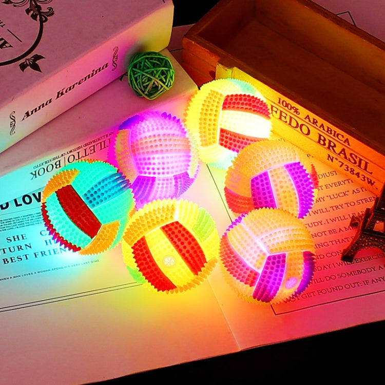 Pelota hinchable de voleibol luminosa de 10 piezas, pelota de masaje, silbato, bola de espina, entrega de color aleatorio, Diameter 6.5cm, Diameter 7.5cm