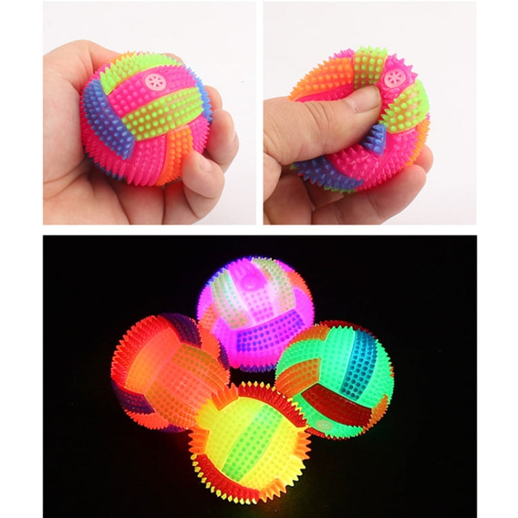 Pelota hinchable de voleibol luminosa de 10 piezas, pelota de masaje, silbato, bola de espina, entrega de color aleatorio, Diameter 6.5cm, Diameter 7.5cm