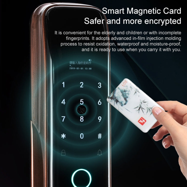 Wifi inteligente antirrobo huella digital contraseña bloqueo teléfono móvil Control remoto cerradura electrónica cerradura de tarjeta magnética, SM-SL608 Semi-automatic Black, SM-SL708 Semi-automatic Black, SM-SL808 Automatic Black                     ...