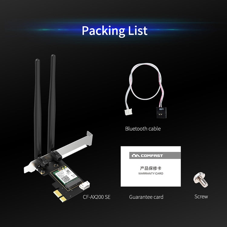 CF-AX200 SE 3000Mbps PCI-E Tarjeta de red inalámbrica Bluetooth de doble banda de frecuencia