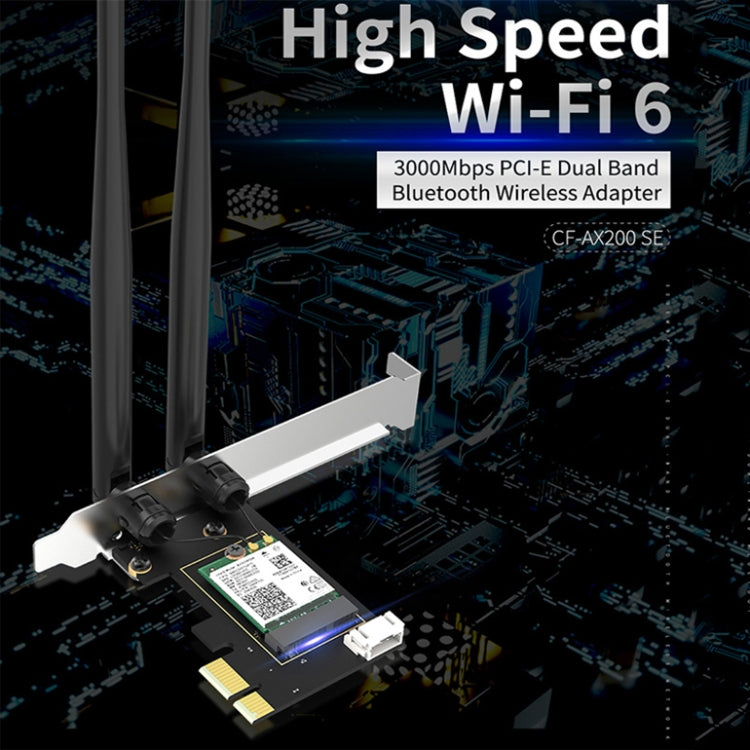 CF-AX200 SE 3000Mbps PCI-E Tarjeta de red inalámbrica Bluetooth de doble banda de frecuencia