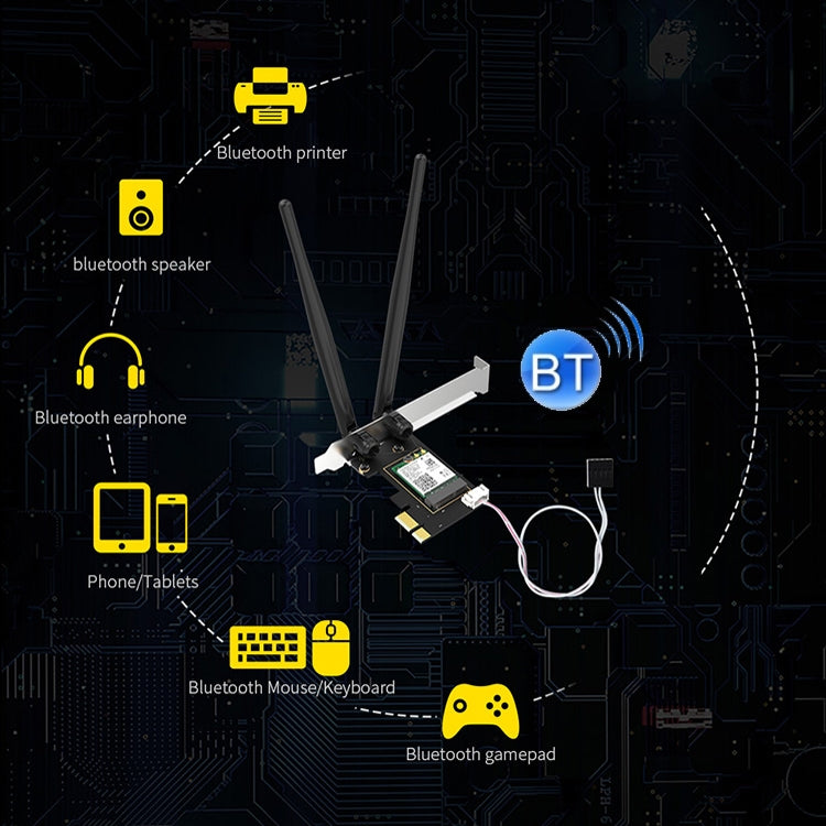 CF-AX200 SE 3000Mbps PCI-E Tarjeta de red inalámbrica Bluetooth de doble banda de frecuencia