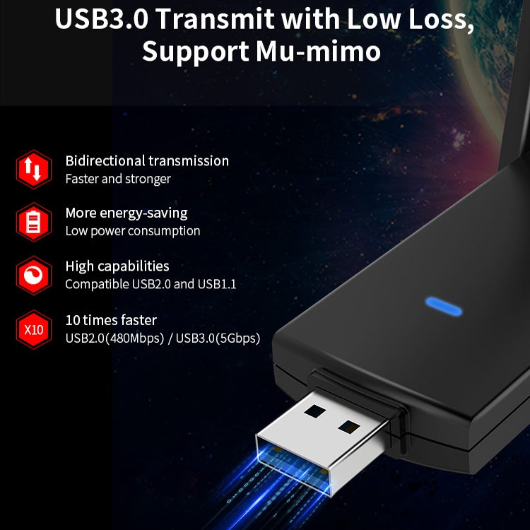 COMFAST CF-924AC V2 1200Mbps Frecuencia Dual Gigabit USB ordenador receptor WIFI tarjeta de red inalámbrica de alta potencia