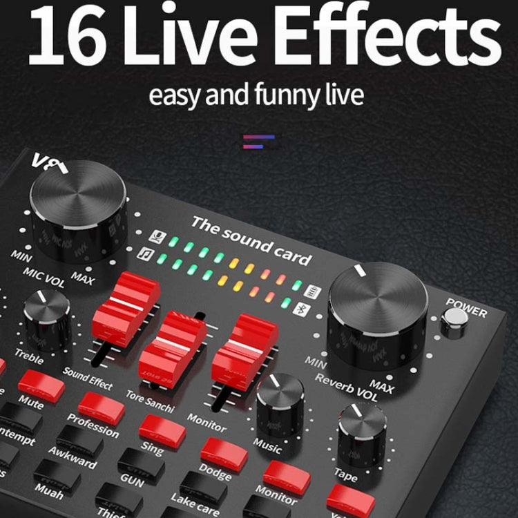 Tarjeta de sonido V8S, teléfono móvil, ordenador, ancla, micrófono de grabación de canciones en vivo K, English Version, V8S  + Golden Net BM700 Set, V8S  + Black Bet BM700 Set