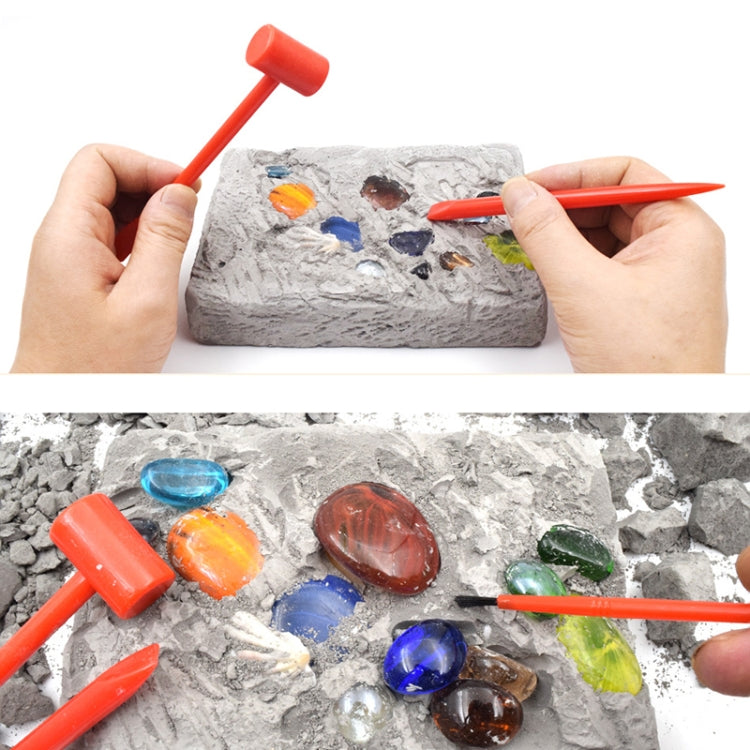3 piezas de piedras preciosas coloridas, juguete de excavación de tesoros arqueológicos, juguete creativo de rompecabezas DIY, 3 PCS DIY Puzzle Toy