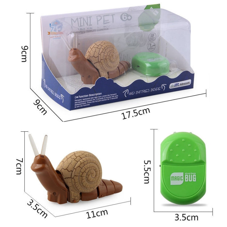 7701 Niños Eléctrico Control Remoto Infrarrojo Caracol Simulación Mascota Tricky, Snail(Gray), Snail(Brown)