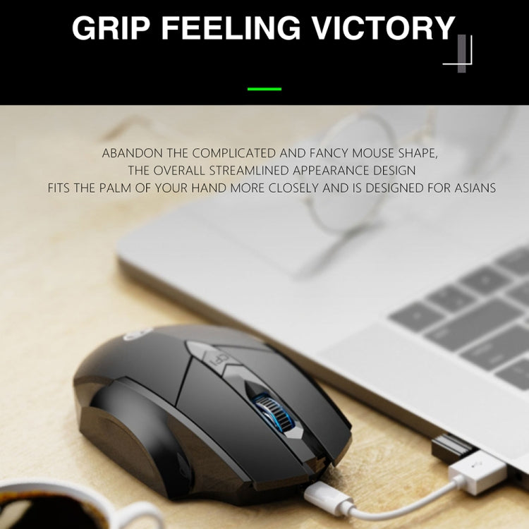 Inphic PM6 6 teclas 1000/1200/1600 DPI Home Macro programación Gaming ratón mecánico inalámbrico, Black Wireless Charging Silent Version, Gray Wireless Charging Silent Version, Red Wireless Charging Silent Version                                       ...