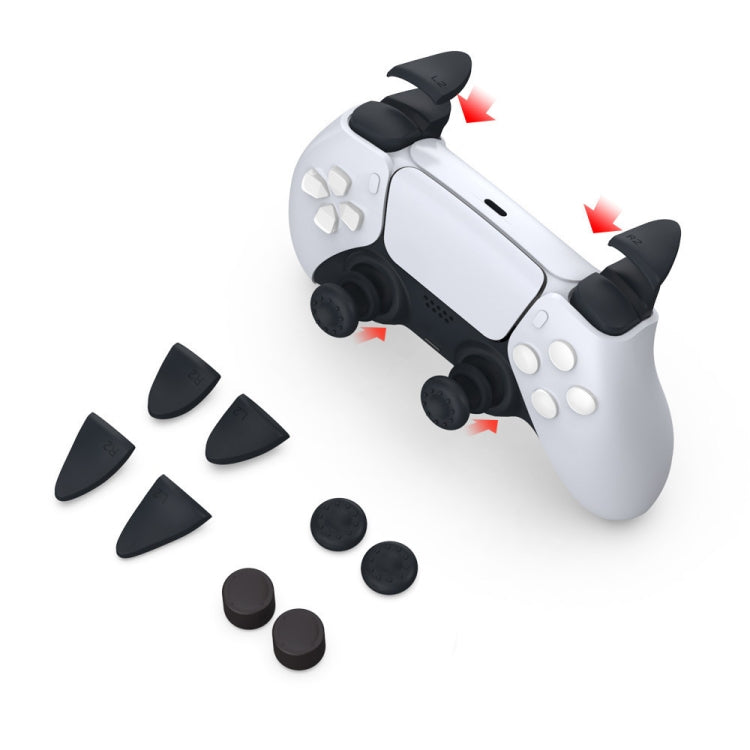 2 juegos de botón de disparo de mango 8 en 1 + tapa basculante adecuada para PS5, 8 in 1 Handle Trigger Button