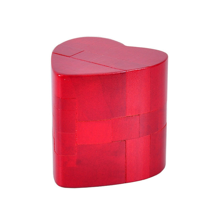 Juguetes de inteligencia de madera para adultos Juguetes clásicos Luban Lock, Red Heart Lock, Red Barrel, Brown Barrel, Ball Lock