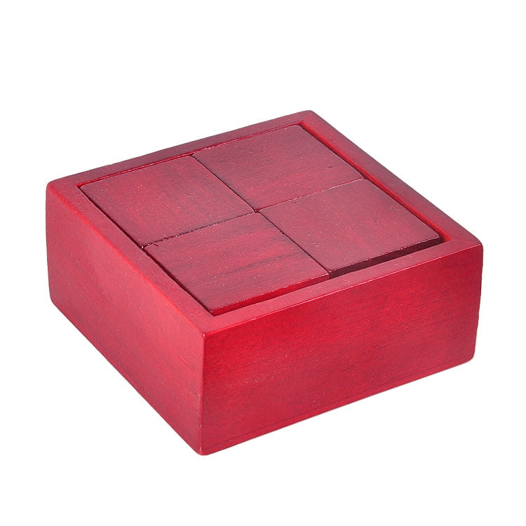 Juguete educativo de madera clásico para adultos de 2 piezas, Block Puzzle