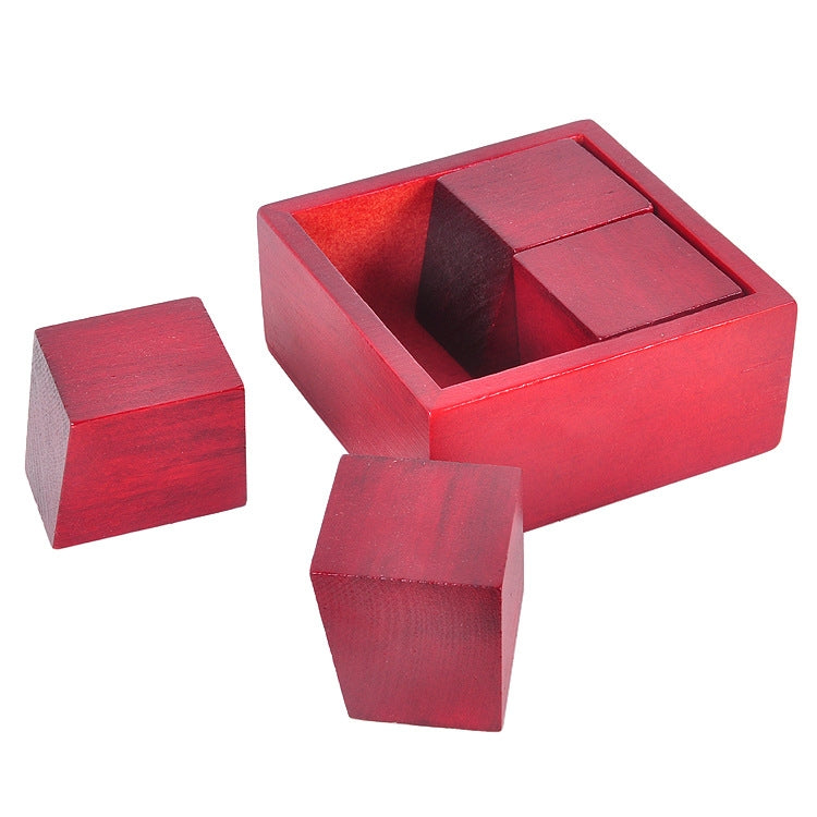 Juguete educativo de madera clásico para adultos de 2 piezas, Block Puzzle