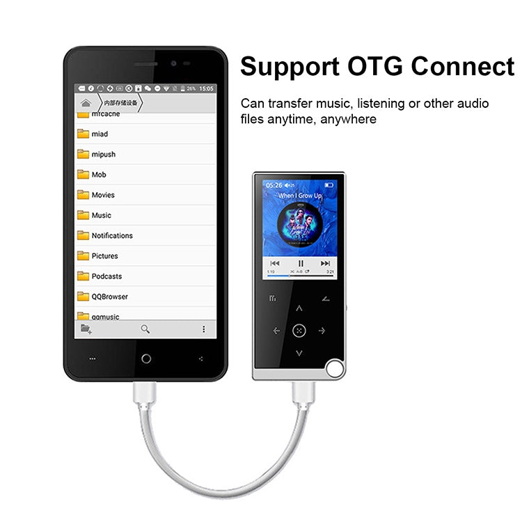 Reproductor de música sin pérdidas MP4/MP3 con botón táctil de 2,4 pulgadas, compatible con libros electrónicos/despertador/apagado con temporizador, 4GB without Bluetooth, 8GB without Bluetooth, 16GB without Bluetooth, 4GB Bluetooth Version           ...