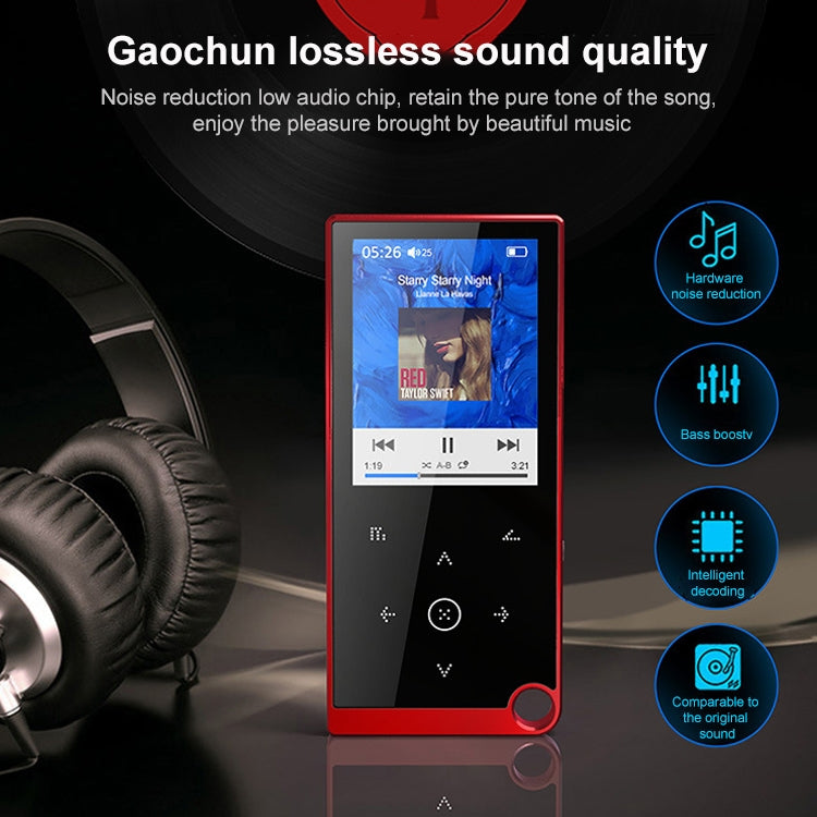 Reproductor de música sin pérdidas MP4/MP3 con botón táctil de 2,4 pulgadas, compatible con libros electrónicos/despertador/apagado con temporizador, 4GB without Bluetooth, 8GB without Bluetooth, 16GB without Bluetooth, 4GB Bluetooth Version           ...