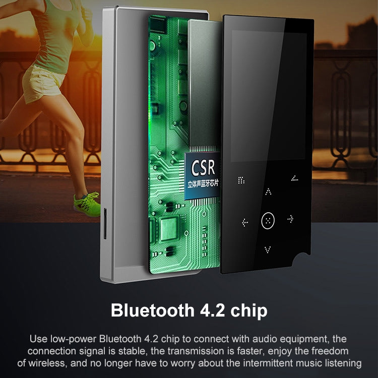 Reproductor de música sin pérdidas MP4/MP3 con botón táctil de 2,4 pulgadas, compatible con libros electrónicos/despertador/apagado con temporizador, 4GB without Bluetooth, 8GB without Bluetooth, 16GB without Bluetooth, 4GB Bluetooth Version           ...