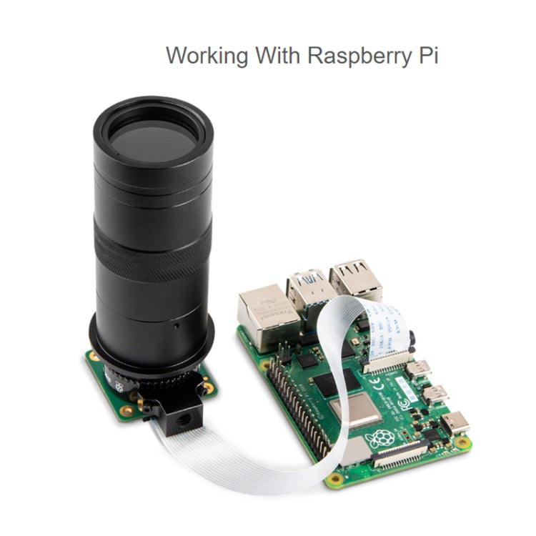 Lente de microscopio industrial Waveshare 100X, montura C/CS, para cámara Raspberry Pi HQ, Microscope Lens
