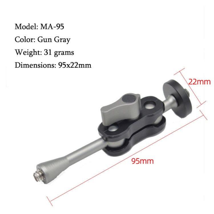 Soporte de brazo mágico YJ, brazo mágico con cabeza de bola de 1/4 pulgadas, MA-95 Gun Gray, MA-75 Gun Gray, MA-100B Blue, MA-100R Red, MA-113 Black