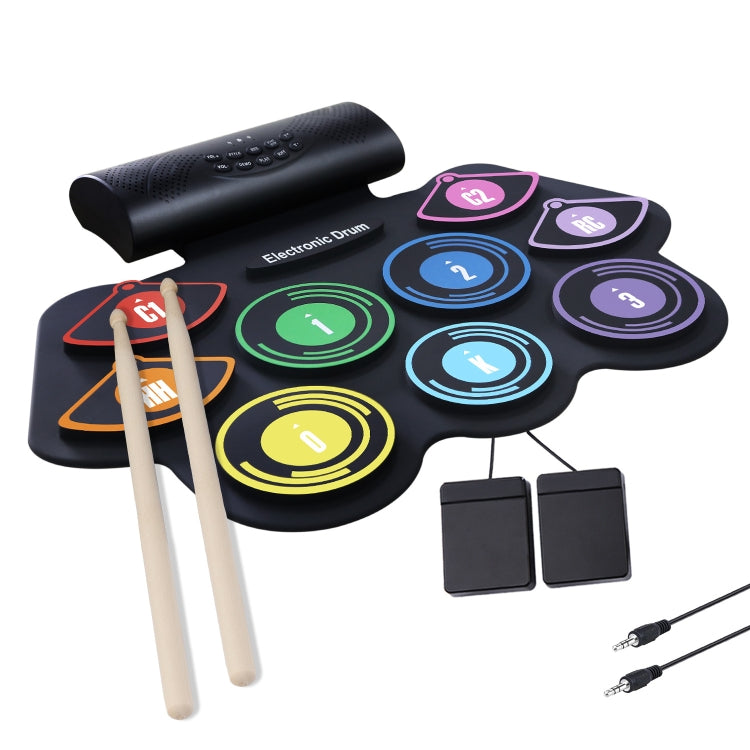 Juego de tambores enrollados a mano Tambor electrónico de color Batería de litio Batería de silicona recargable, MD862C