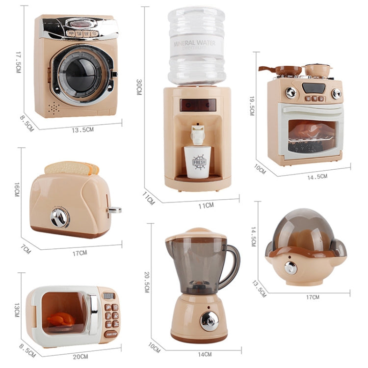 Rompecabezas de simulación, juguete de cocina, casa de juegos, modelo de electrodomésticos de cocina, Washing Machine, Bread Machine, Stove Oven, Water Dispenser, Microwave Oven, Egg Steamer, Juicer