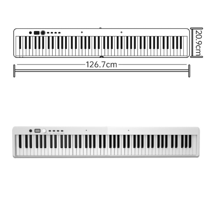 Wersi Teclado de piano electrónico portátil plegable de 88 teclas para principiantes que practican piano, enchufe CN, USB White, USB Black