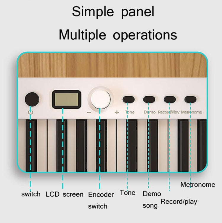 Wersi Teclado de piano electrónico portátil plegable de 88 teclas para principiantes que practican piano, enchufe CN, USB White, USB Black