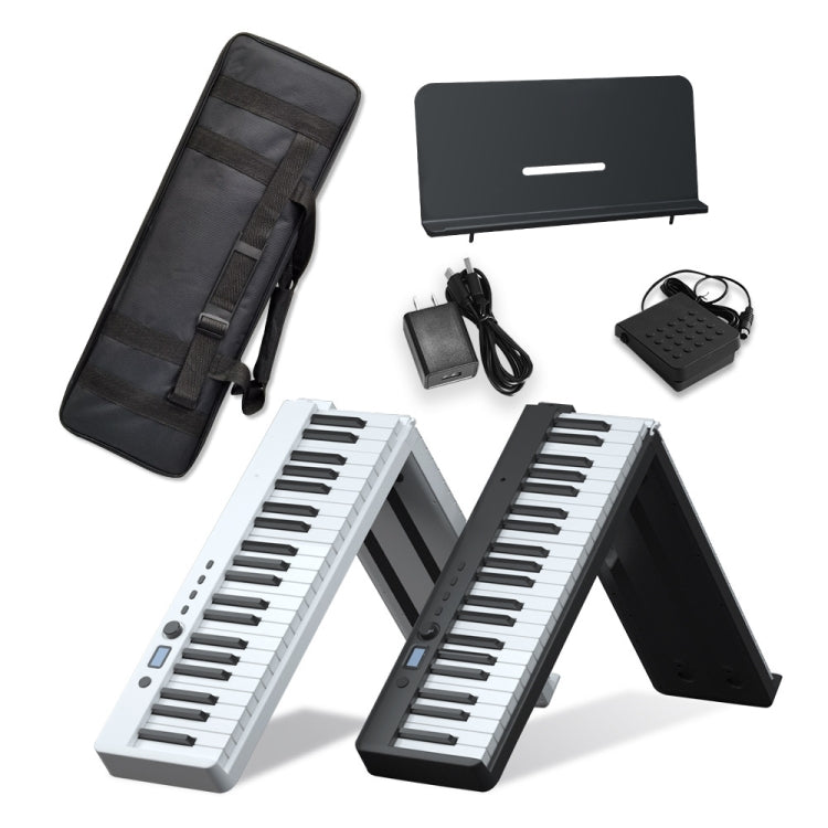 Wersi Teclado de piano electrónico portátil plegable de 88 teclas para principiantes que practican piano, enchufe CN, USB White, USB Black