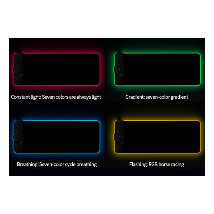 Alfombrilla de ratón con carga inalámbrica RGB01 de 10 W Alfombrilla de ratón luminosa RGB, tamaño: 810 x 310 x 4 mm