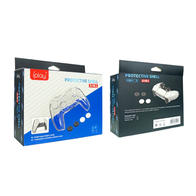 KJH PS5-002 controlador de juego carcasa de cristal controlador inalámbrico cubierta protectora PC carcasa dura protectora transparente para PS5