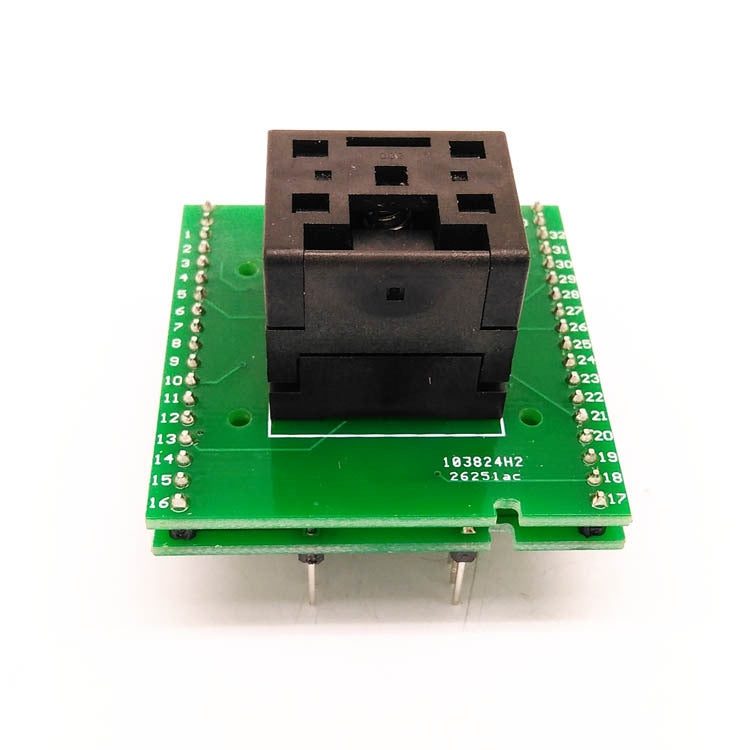 QFN32-0.5 Burning Seat Chip Asiento de prueba Flip Shrapnel Tablero de doble capa Asiento de programación, QFN32-0.5