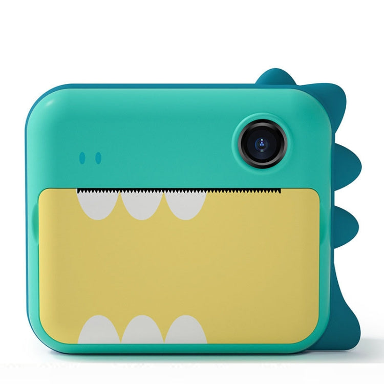 P1 Sin tarjeta Cámara instantánea para niños 1200W Cámara digital fotográfica de doble lente delantera y trasera de juguete (dinosaurio verde), Green Dinosaur No Card, Pink Cat No Card, Green Dinosaur 16GB, Pink Cat 16GB, Green Dinosaur 32GB           ...