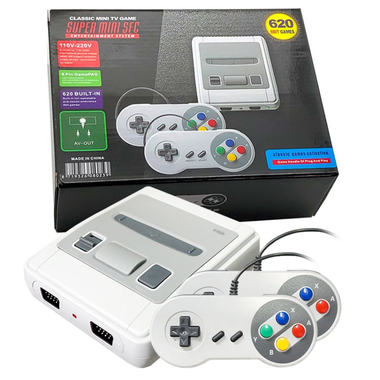 Consola de juegos SFC620 Mini de 8 bits para TV, 620 juegos integrados, compatible con salida AV, SFC620(US Plug), SFC620(EU Plug), SFC620(UK Plug)